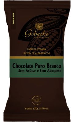 Barra Chocolate Branco Gobeche Sem A&ccedil;&uacute;car e Sem Ado&ccedil;ante com T&acirc;mara - 1,01 kg 1