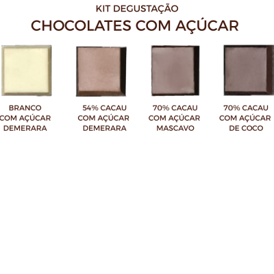 Kit Degustação Chocolates Adoçado Com Açúcar 4 Opções